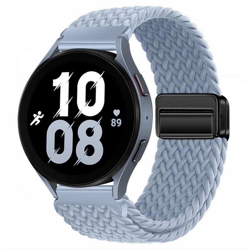 22mm & 20mm Solid Color Nylon Woven Magnetic Watch Strap For Samsung/Garmin/Fossil/Others