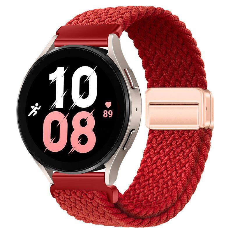 22mm & 20mm Solid Color Nylon Woven Magnetic Watch Strap For Samsung/Garmin/Fossil/Others