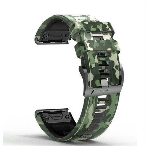 22mm & 26mm Camouflage Silicone Adjustable Watch Band for Garmin