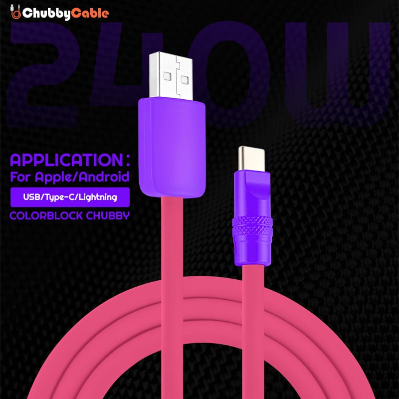 240W Contrast Color Silicone Fast Charging Cable