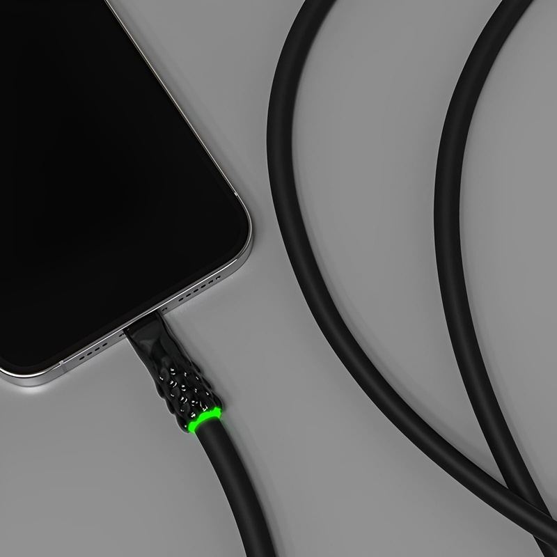 240W Neon Silicone Extended Charging Cable