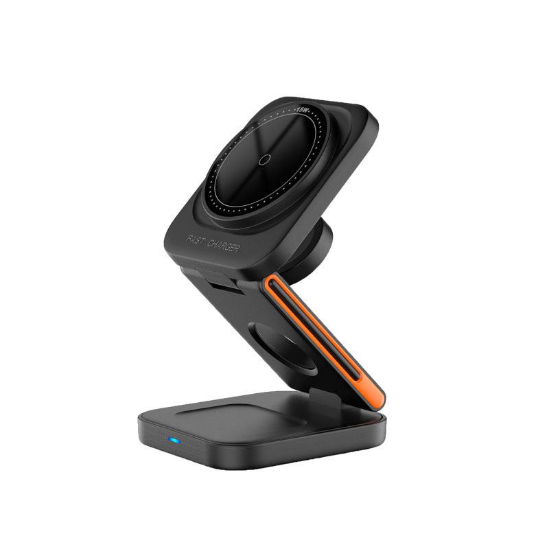 3-In-1 Magnetic Wireless Charger Fast Charging Folding Stand