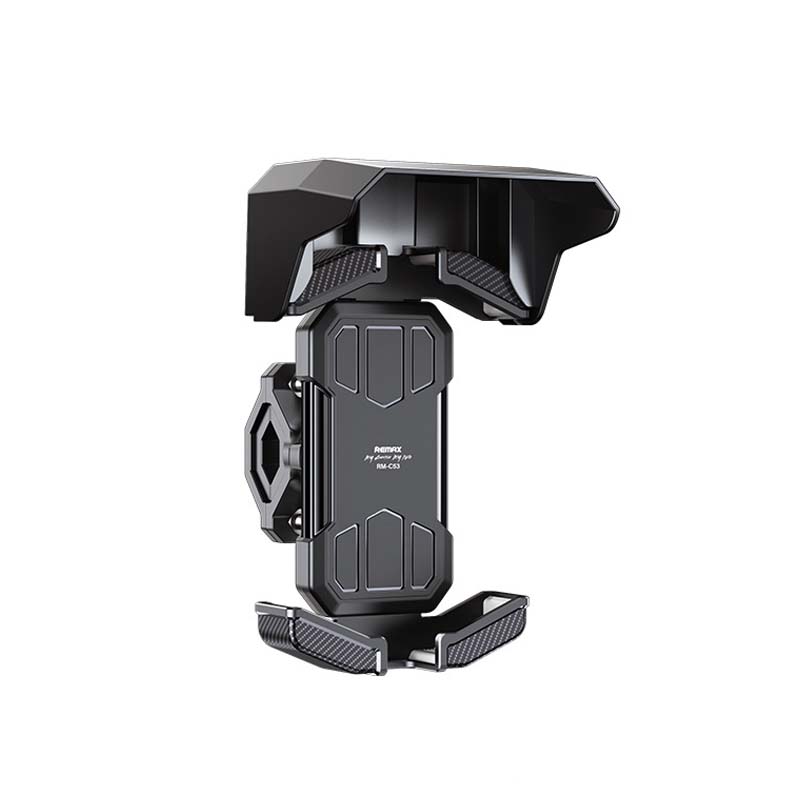 360° Rotating Motorcycle Phone Mount with Sunshade & Rain Protection – Landscape & Portrait