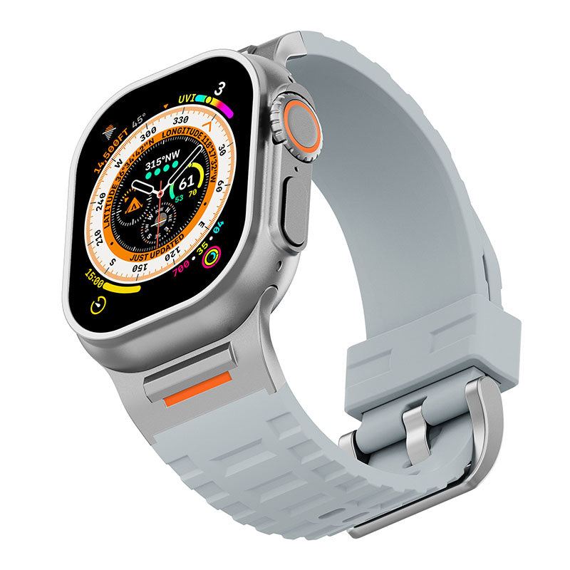 "AdventureFit" Liquid Silicone Metal Sport Band For Apple Watch