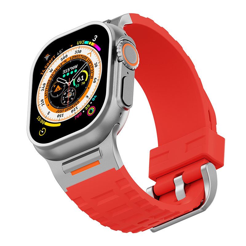 "AdventureFit" Liquid Silicone Metal Sport Band For Apple Watch