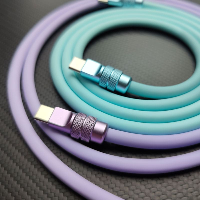 "Anodized" 240W Reflective Shine Charge Cable C+Lightning