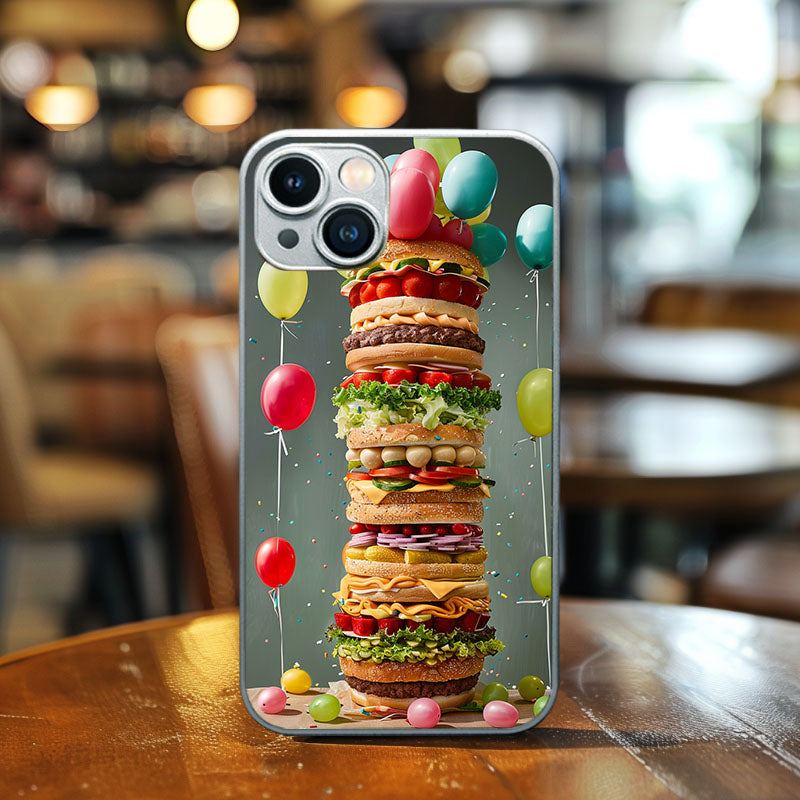 "BalloonBurgerBonanza" Special Designed Glass Material iPhone Case