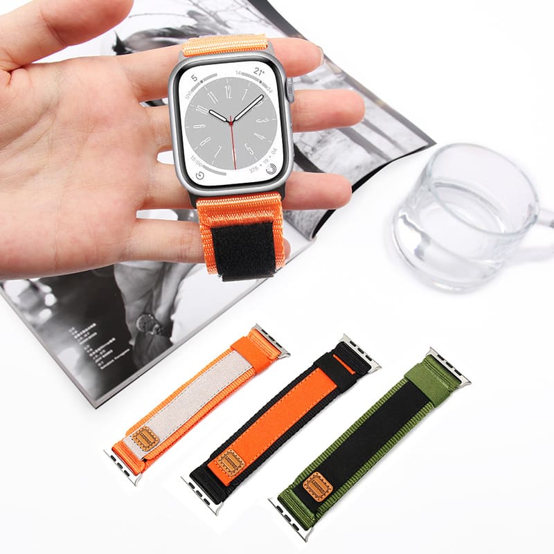 Canvas Nylon Velcro Strap for Apple Watch