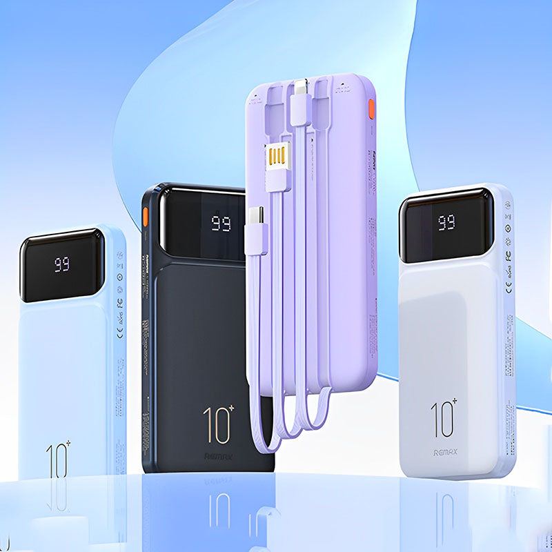 "Chubby" 20000mAh Built-In Three-Wire Digital Display Power Bank