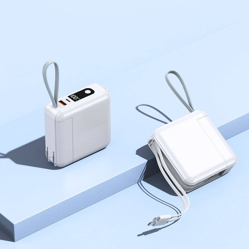 "Chubby" 20000mAh Two In One Power Bank Plug With Cable