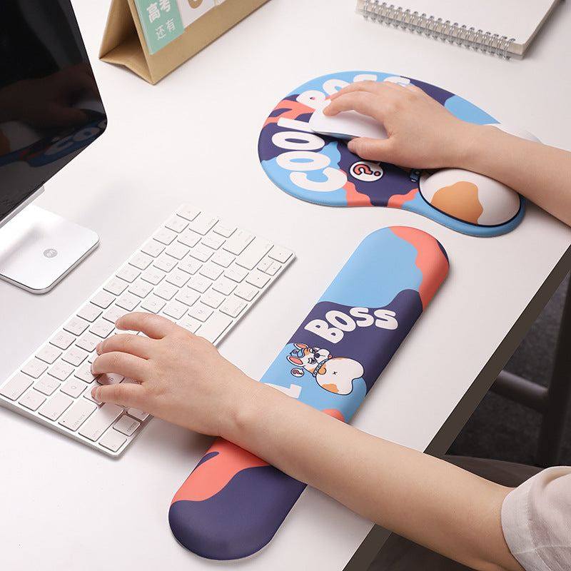 "Chubby Comfort" Silicone Keyboard Wrist Rest & Mouse Pad Set - Cute Pets