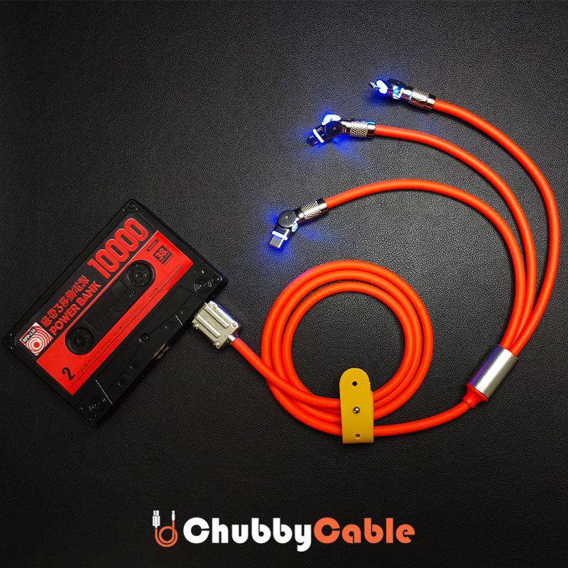 "Chubby Gamer Plus" 3 In 1 180 Rotating Fast Charge Cable