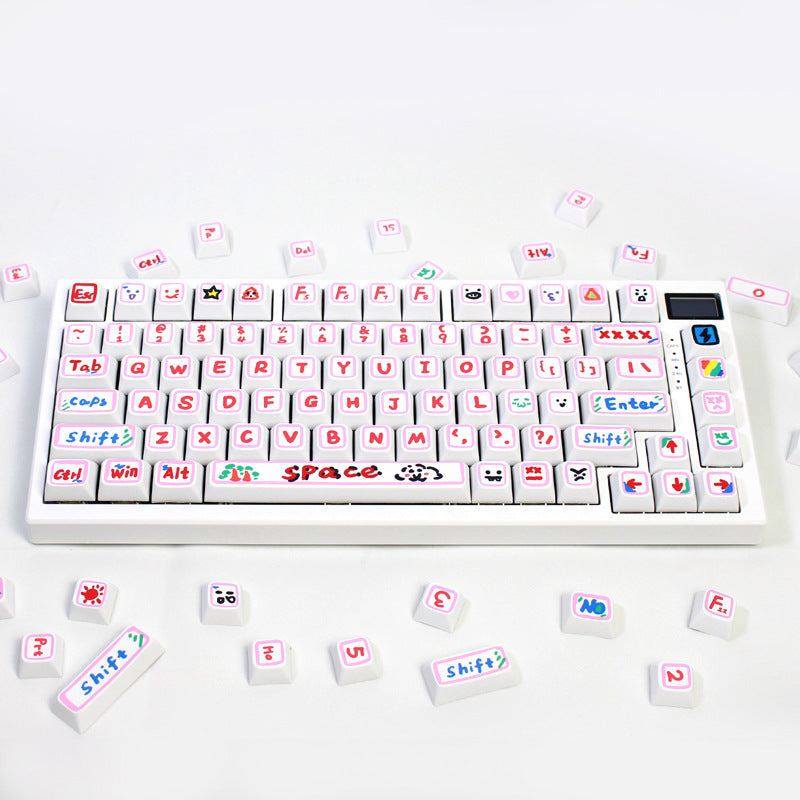 "Chubby Keycap" XDA Mechanical Keyboard Keycap Set - Hand Painted