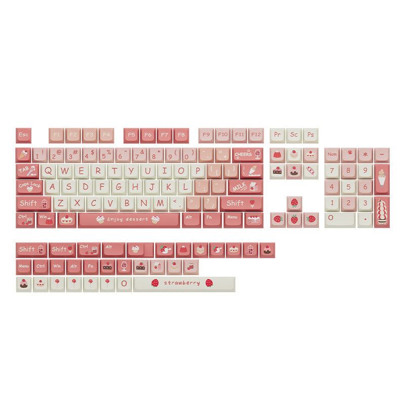 "Chubby Keycap" XDA Mechanical Keyboard Keycap Set - Strawberry Theme