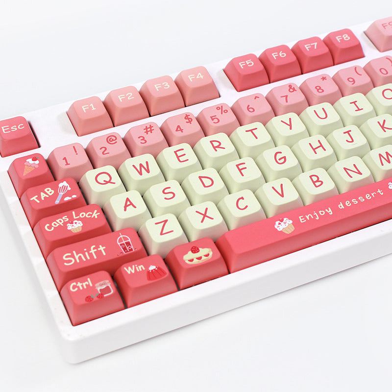 "Chubby Keycap" XDA Mechanical Keyboard Keycap Set - Strawberry Theme