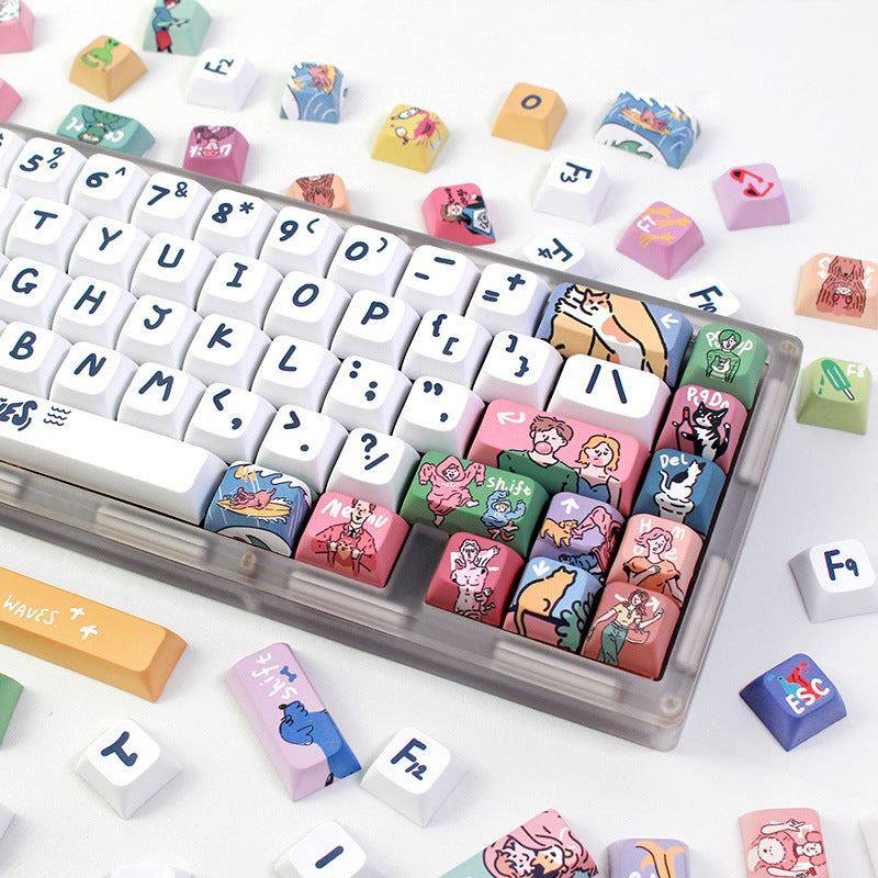 "Chubby Keycap" XDA Mechanical Keyboard Keycap Set - Spray Theme