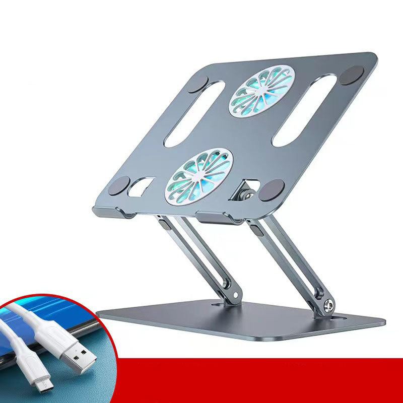 "Chubby" Metal Foldable Fan Cooling Heightening Computer Stand