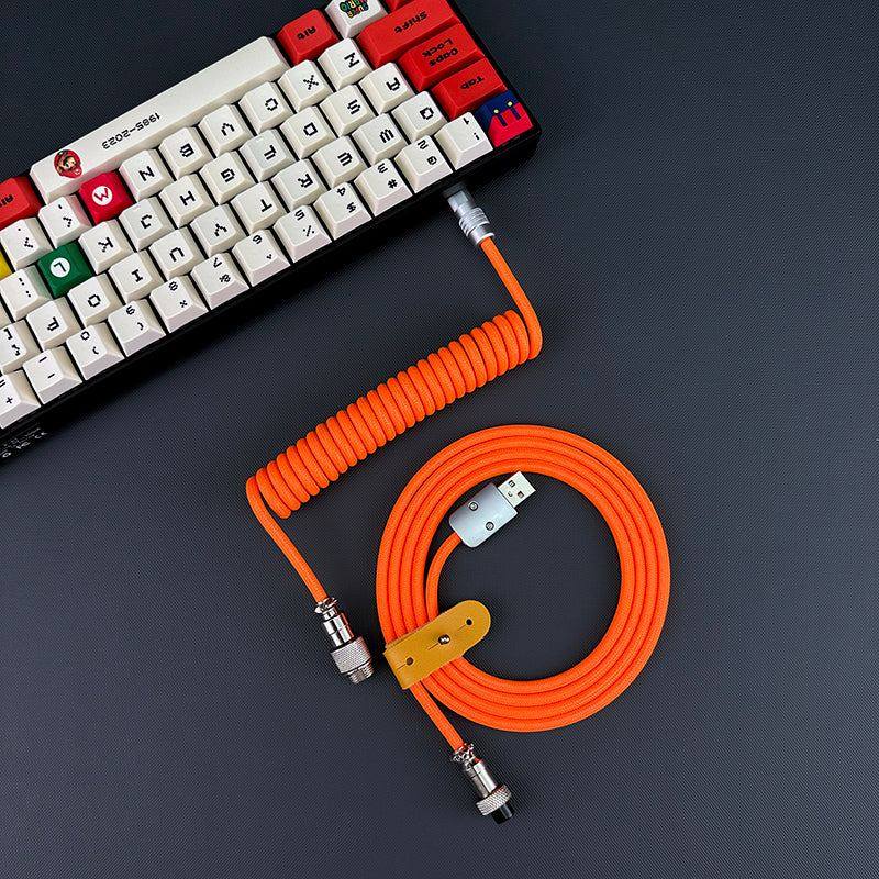 "Chubby" USB To Type C Spring Keyboard Cable