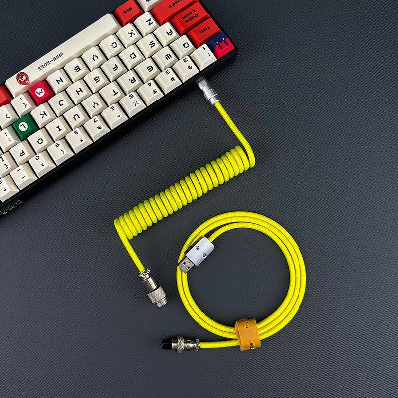 "Chubby" USB To Type C Spring Keyboard Cable