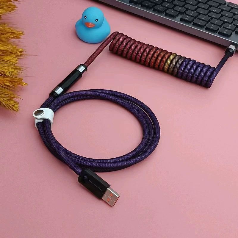 "Chubby" USB To Type C Spring Keyboard Cable