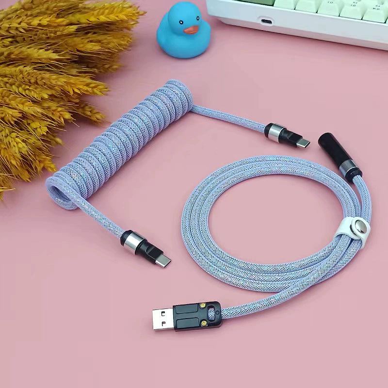 "Chubby" USB To Type C Spring Keyboard Cable