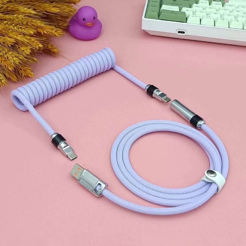 "Chubby" USB To Type C Spring Keyboard Cable