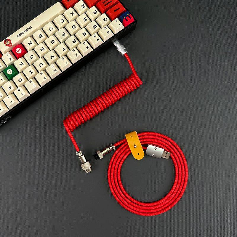 "Chubby" USB To Type C Spring Keyboard Cable