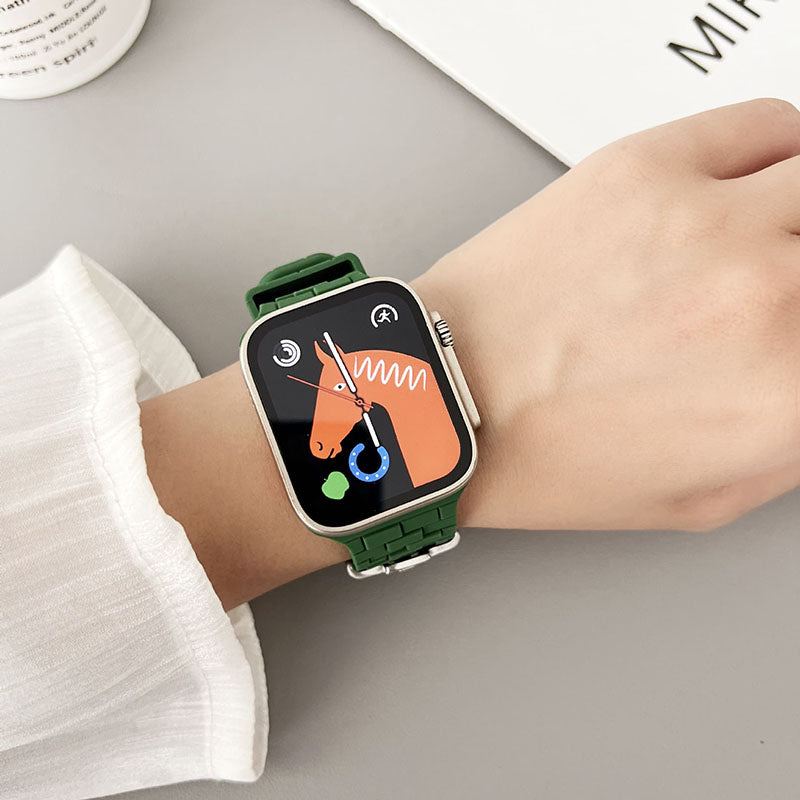 "City Wall Brick Strap" Breathable Silicone Loop For Apple Watch