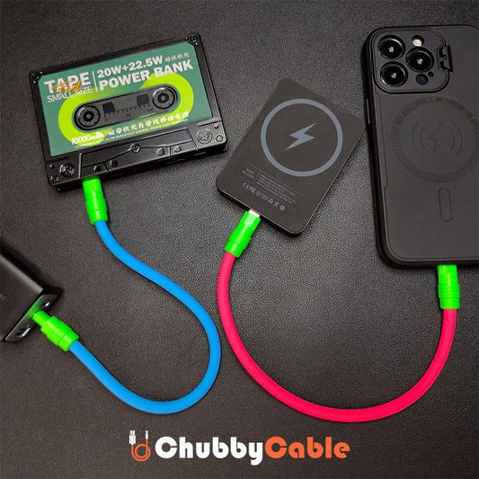 "Color Block Chubby" Power Bank Friendly Cable - More colors