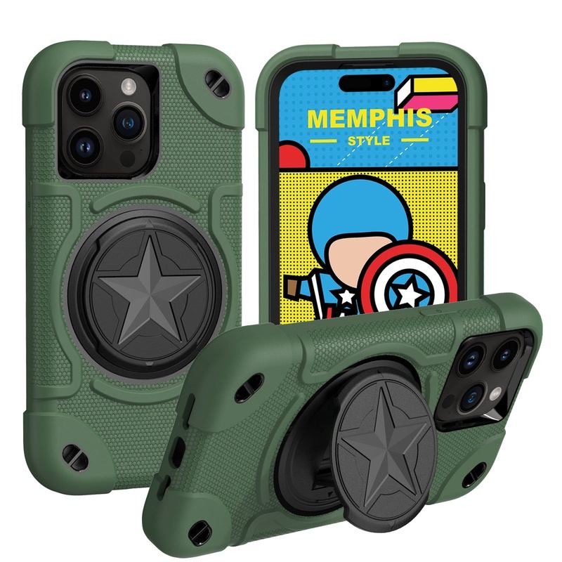 "Defender Case" 3-Layer Structure Drop-Proof iPhone Case Comes With Stand