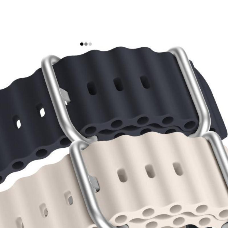 Double Buckle Wave Silicone Strap For Galaxy Watch Ultra