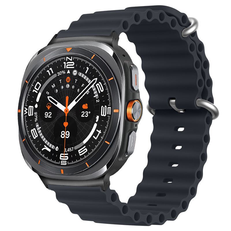 Double Buckle Wave Silicone Strap For Galaxy Watch Ultra