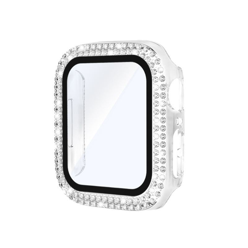 Electroplating Solid Double Row Diamond Protective Case Suitable For Apple Watch