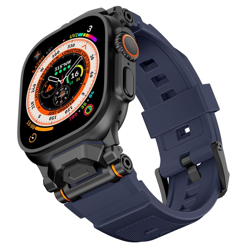 Explore Metal Connector Silicone Strap for Apple Watch