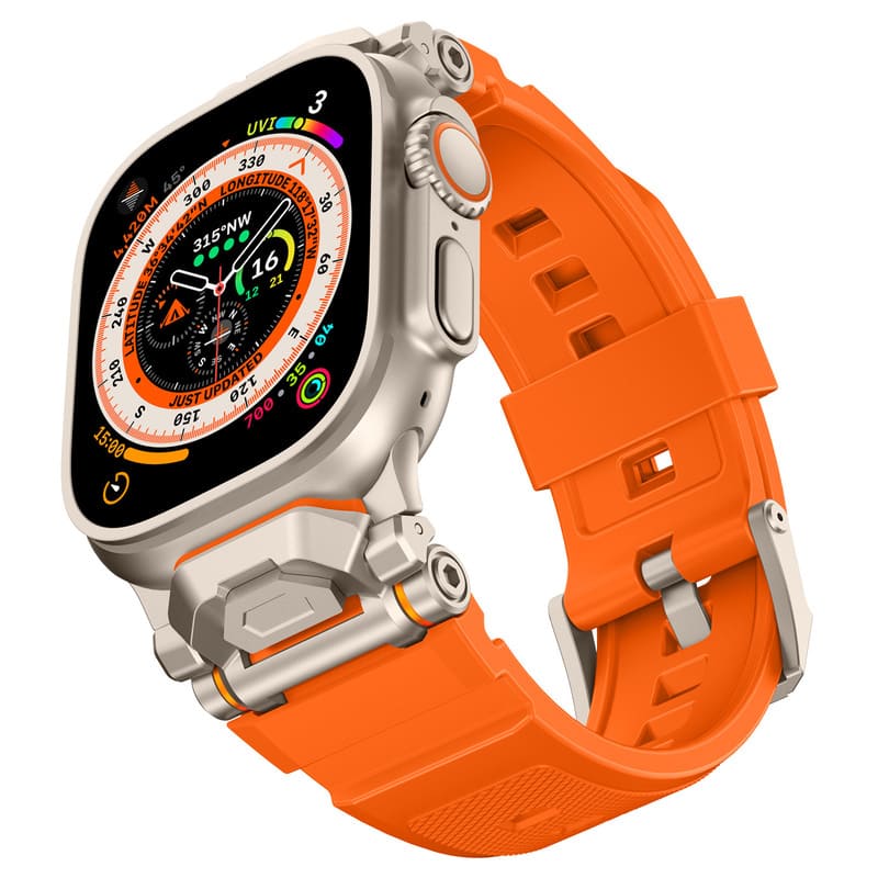 Explore Metal Connector Silicone Strap for Apple Watch