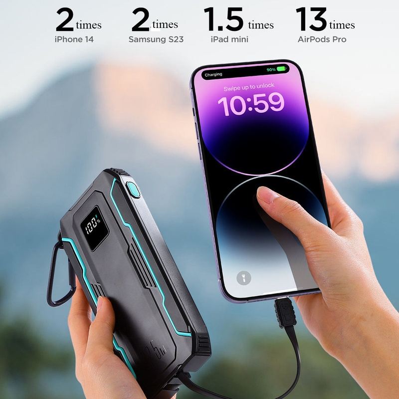 "Explorer" Outdoor 20000 mAh Mobile Power - With Lighting & Digital Display