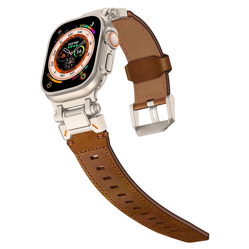 "Extravagant Band" Titanium Connector Leather Band for Apple Watch