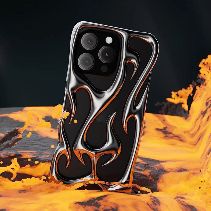 Flame Hollow Heat Dissipation Electroplating Anti-Fall Soft Case For iPhone