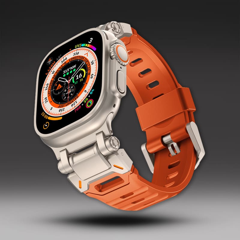 Fluoroelastomer Band with Titanium Connector for Apple Watch