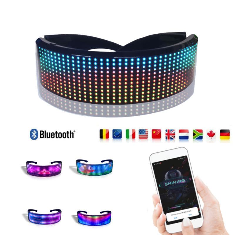 Full Color Luminous Seven Color Changing Controllable DIY Glasses