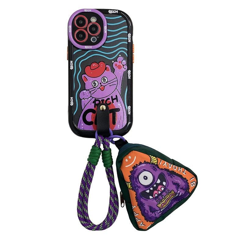 "Fun Veasatile" Fortune Cat iPhone Case & Sling Bag with Monster Charm