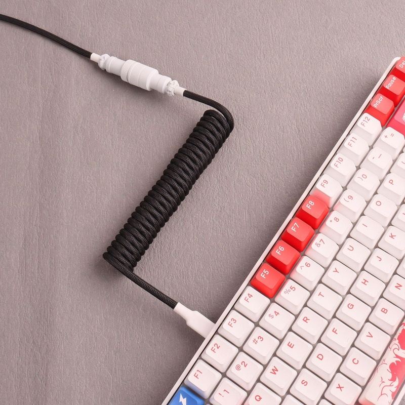 "Chubby" USB To Type C Spring Keyboard Cable