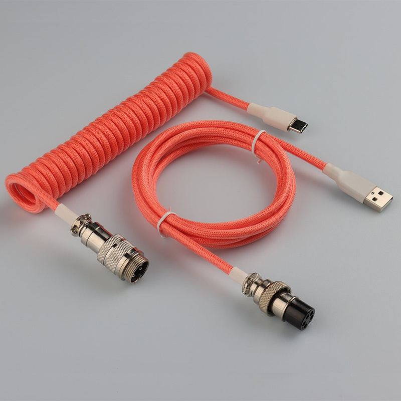 "Chubby" USB To Type C Spring Keyboard Cable