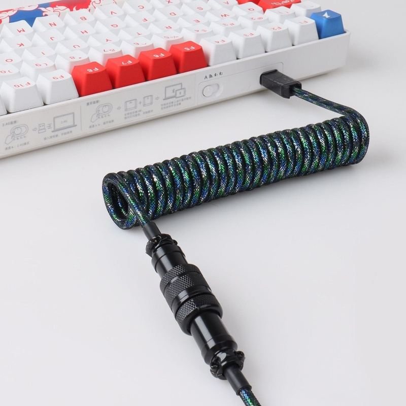 "Chubby" USB To Type C Spring Keyboard Cable