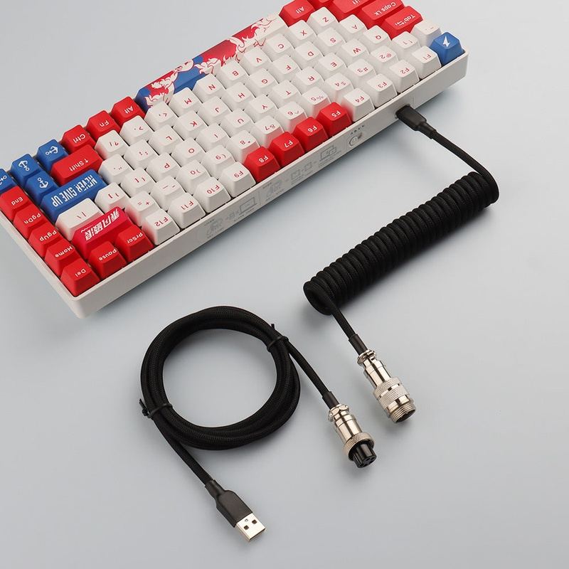 "Chubby" USB To Type C Spring Keyboard Cable