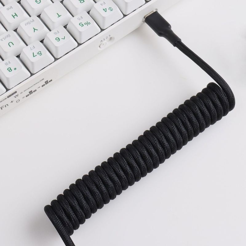 "Chubby" USB To Type C Spring Keyboard Cable