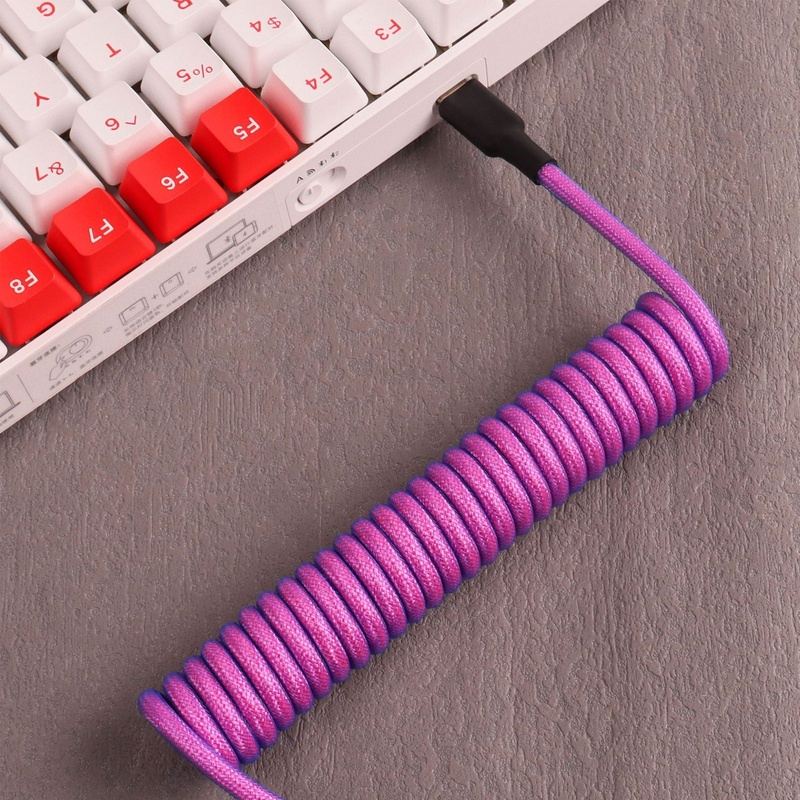 "Chubby" USB To Type C Spring Keyboard Cable