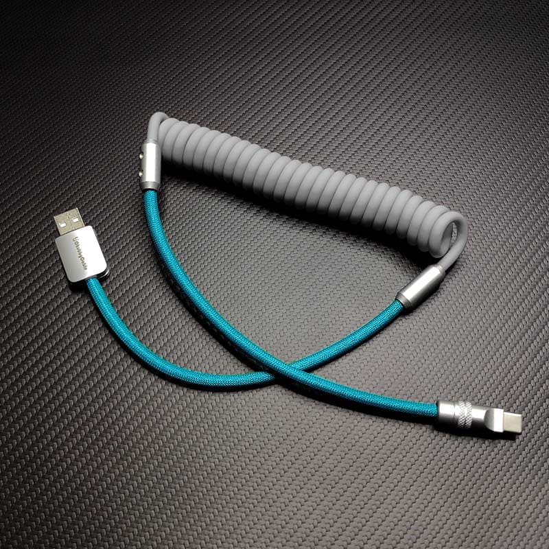 "Colorblock Chubby" Spring Braided Silicone Charge Cable