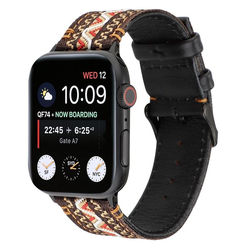 Genuine Leather Nylon Bohemian Band For Apple Watch