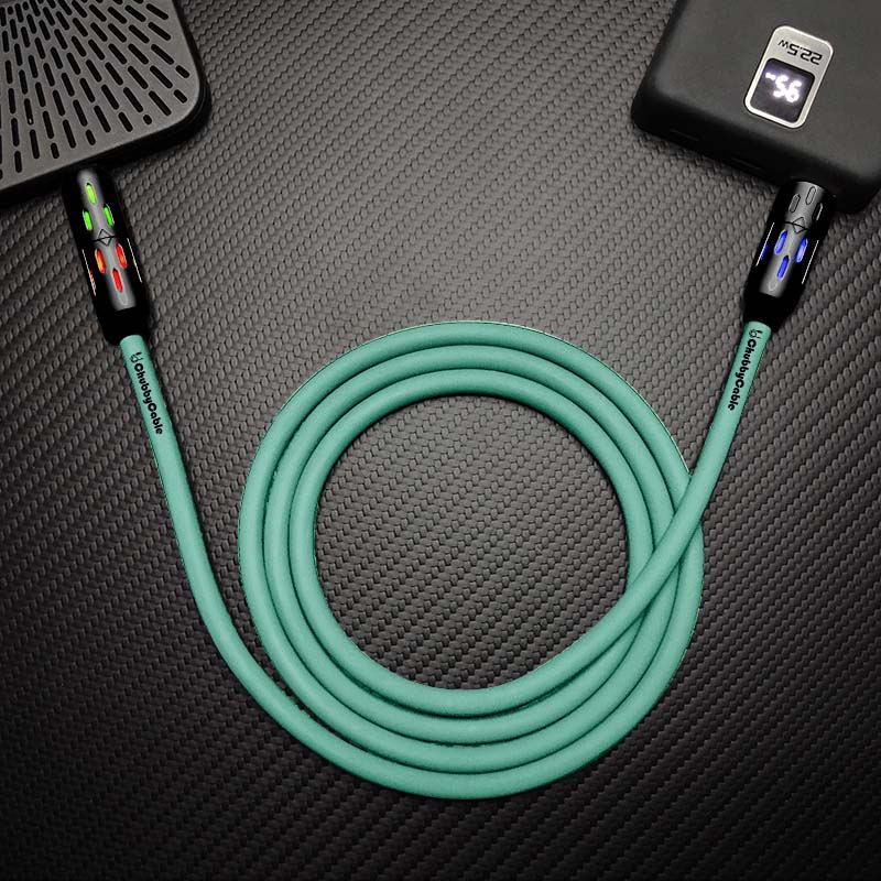 "GlowCharge Pro" 240W 4-in-1 Car Cable with Dynamic Lights